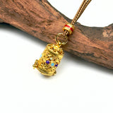 Sand Gold Opening Cylinder Locket — Reversible Buddha Secret Pendant Necklace